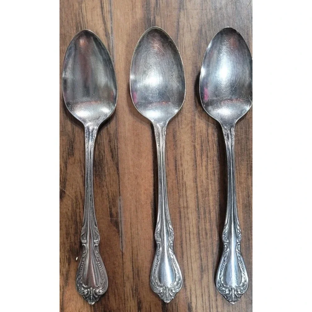 Oneida Wm A Rogers CHALICE Harmony Silverplate 3 Oval Spoons 1958